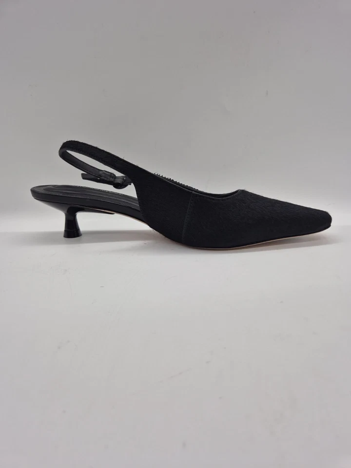 Antonio Melani Mujer Tacones Talla 6.5 Pump Cuero Negro Cabello Bovino Cordón 382 Foto 4 de 4