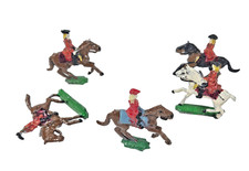 Del Job Lot Of 5x Die-cast Model Cavalry Soldiers Horse Mounted Figure Unbox