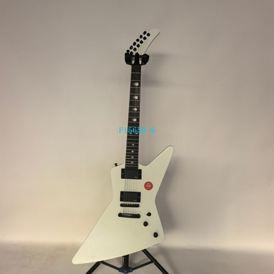 #ad White Electric Guitar James Hetfield Finger inlay H H Pickup Black Parts Stock $329.65