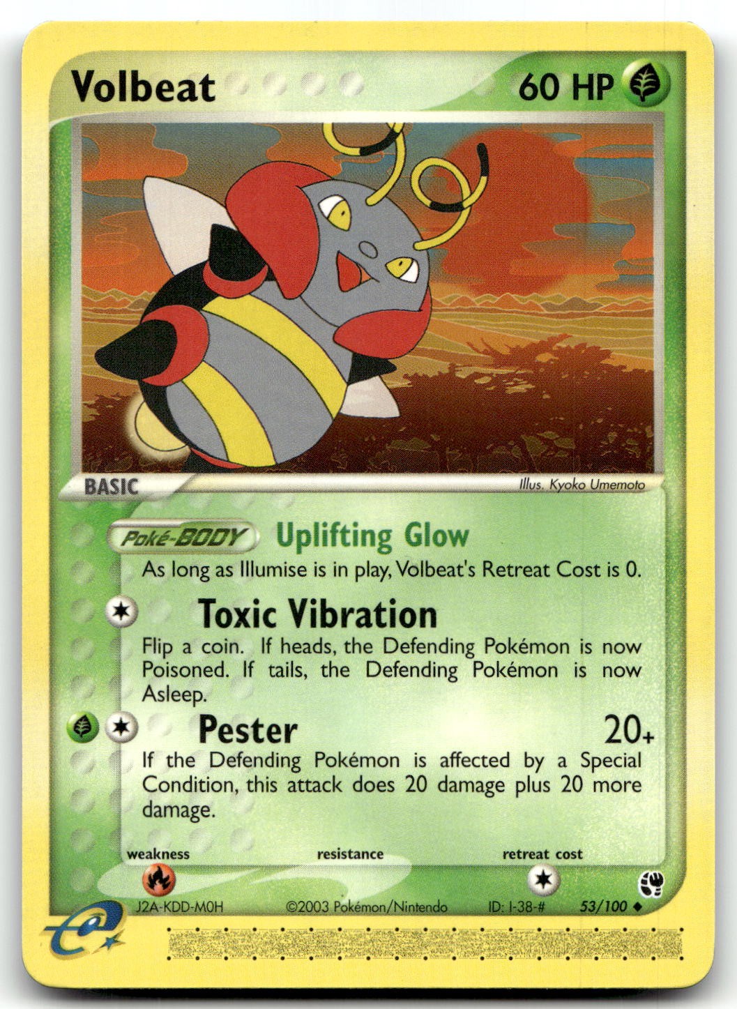 Volbeat 53/100 Sandstorm Uncommon Normal Pokemon TCG NM