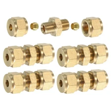 5Pcs Brass Compression Tube Fitting 4mm Tube OD Connector Union