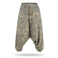 Damen Haremshose Aladinhose Boho Pluderhose Goahose Mandala Muster Pumphose