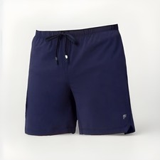 Fabletics The One Shorts Men  s Medium 5" Inseam Lined Zip Pocket Athletic Navy