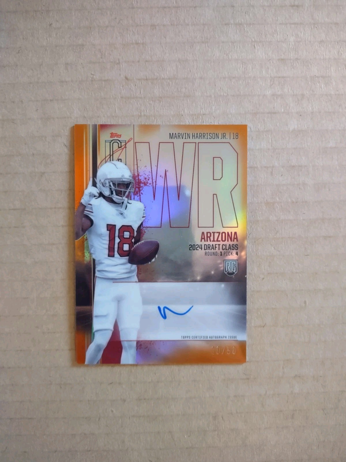 2024 MARVIN HARRISON JR. Topps Signature Class Rookie Chrome Orange Auto /50 AZ