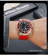 Tudor Black Bay Curved Rubber Strap 20mm 21mm 22mm - Silicone Watch Band for Men