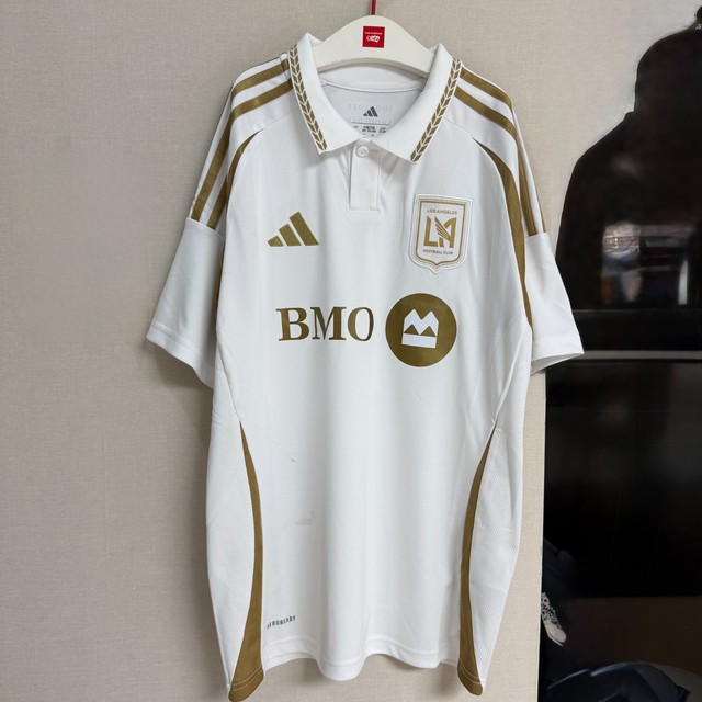 Adidas LAFC Kids Jersey IV9859 White Gold Soccer Shirt Youth Football Kit
