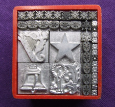 Letterpress Printing ADANA Small Box of VARIOUS NICE TYPE BELL, STAR & ODDMENTS