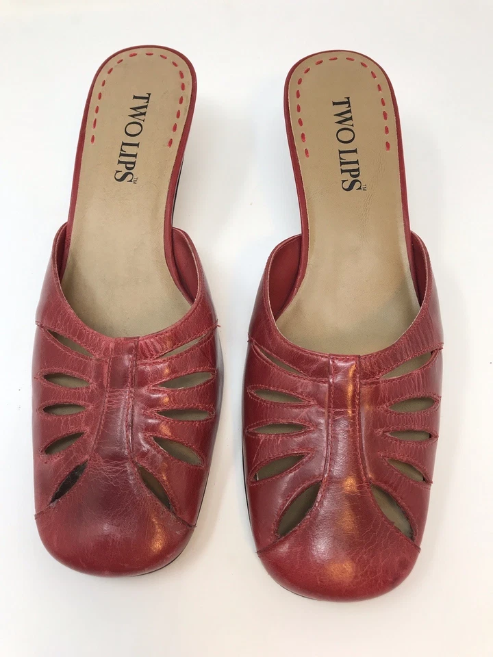 Zapatos Two Lips para mujer de cuero rojo Lia tacón superior de gatito talla 7 Foto 3 de 4