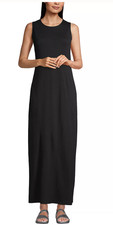 Womens Small Lands' End Cotton Sleeveless Swim Maxi Dress Black