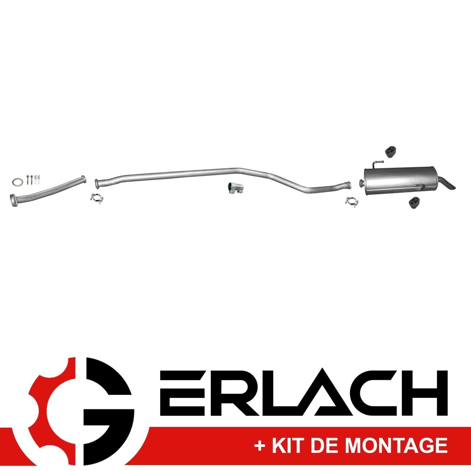 Silencieux arrière pour Peugeot 206+ 1.4 essence avec raccord d'échappement 6810