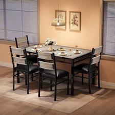 Dining Table Set for 4 with Upholstered Chairs Wood Kitchen Table Chairs Set 