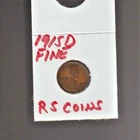 1915 D   FINE   LINCOLN  CENT     FINE   1915D    /  RS COINS  #35G  FREE SHIP