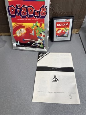 Dig Dug Atari 2600 Game & Box & Manual