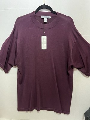 NWT David & David Purple Men s Stretch Silk Sweater Size XL