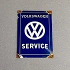 VINTAGE 12” DOMED VW VOLKSWAGEN PORCELAIN SIGN CAR GAS TRUCK OIL MOTORCYCLE