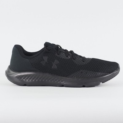 Herren Under Armour Charged Pursuit 3 Schwarz Mesh Laufen Schnürschuhe Sport Turnschuhe