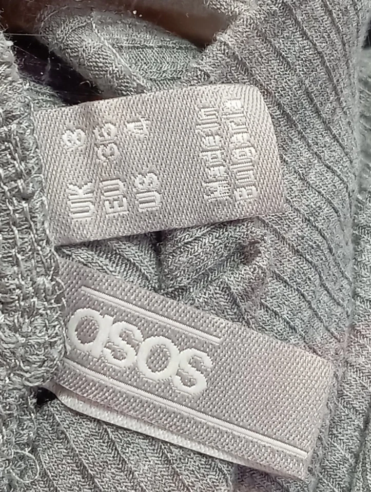 ASOS Vestido de manga larga Mujeres Vestido Talla EU 38 gris claro look casual - Imagen 4 de 4