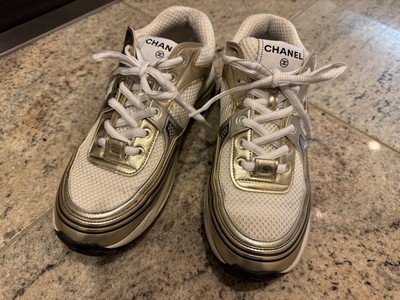 CHANEL white goldスニーカー38 1/2 CHANEL white gold sneakers 38 1