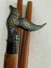Antique Wooden Designer Style Brass Bird Head Handle Vintage Walking Stick Cane