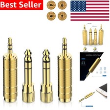 TRS Converter 4PC Gold Plated 6.35mm Male 3.5mm Female 1/4