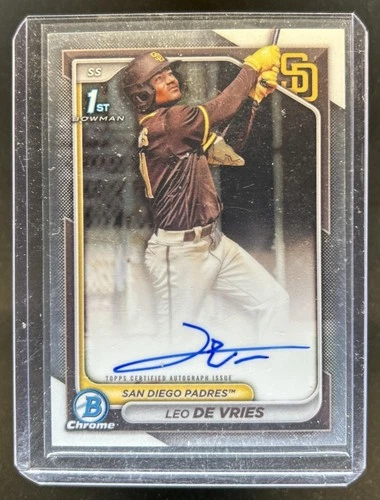 2024 Bowman Chrome Leo De Vries Auto Autograph 1st Prospect #CPA-LD Padres