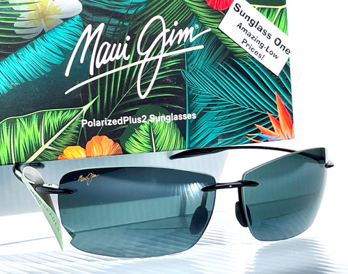 Maui Jim LIGHTHOUSE Gloss Black POLARIZED Grey +2.0 Reader Sunglass 423-0220