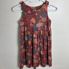 Vintage 80s Laura Ashley Floral Dress Youth Size 11/12 Years Girls Red Cottage