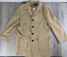 Rare Wool PENDLETON USA made 70s 80s Coat Camel Western Covered Buttons 40 Long