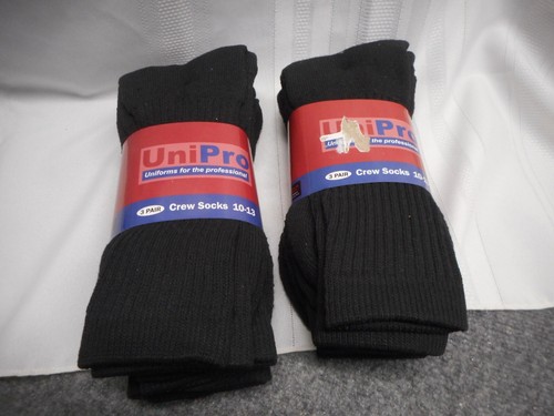 Unipro Uniformen für die professionelle Crew-Socken 6 Paar schwarze Schuhe Größe 10-13