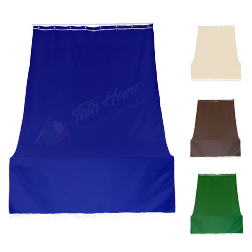 Tenda da Sole da Esterno Balcone Veranda con Anelli tinta unita BLU - Imagen 3 de 6