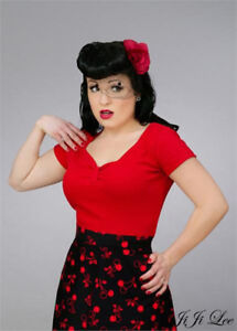 højt segment prop Red Top size 16 UK16 Plus Size Retro Pinup Rockabilly style Heart Of Haute  USA | eBay