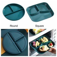 For Adults PP Portion Control Reusable Food Dish Dinner Plate Diet Home Kitchen