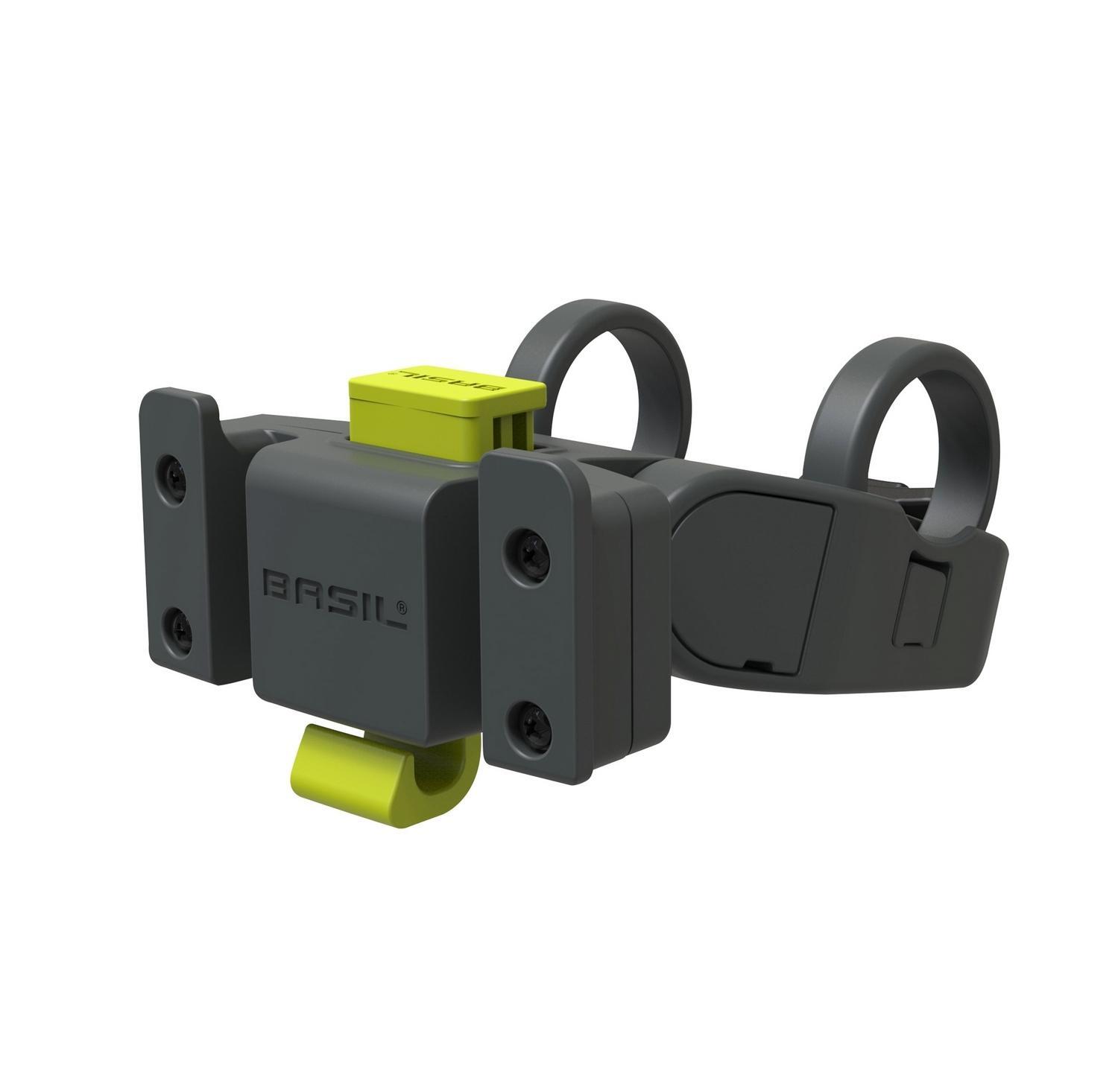 Fixation Klickfix pour panier de vélo électrique sur cintre aluminium 22.2 à 31.8 mm