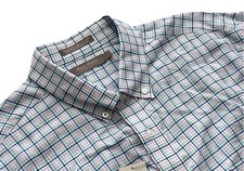 Daniel Cremieux Signature Nwt White Check Tencel Linen Short Sleeve Shirt XL