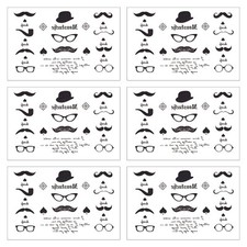 6 sheet Temporary Tattoos Finger Mustache Tattoo Moustache Tattoos Waterproof
