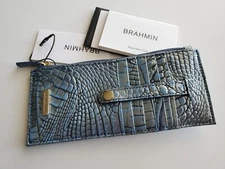 BRAHMIN SERENITY OMBRE LEATHER CREDIT CARD SLIM WALLET NWT HTF 