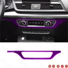 For Audi Q5 2018+ Purple Carbon Fiber Interior Central Console CD Frame Trim