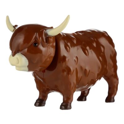 Highland Coo Kuh solarbetrieben Klappe Tanzspielzeug neu in Geschenkbox PUK