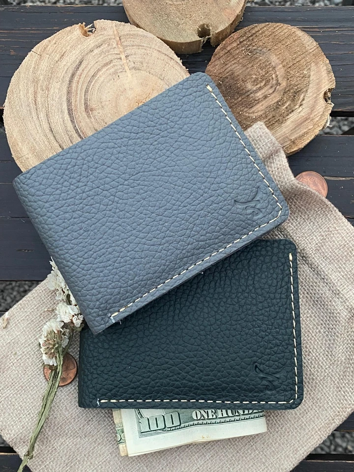 Wallet for Men - Genuine Leather Bifold, Men's Wallet, Full Grain, Smoky Grey - Image 2 of 3
