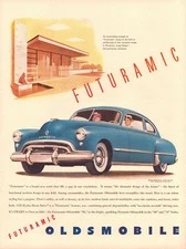 1948 Oldsmobile Futuramic Vintage Ad Illustration  GM Hydra-Matic Drive