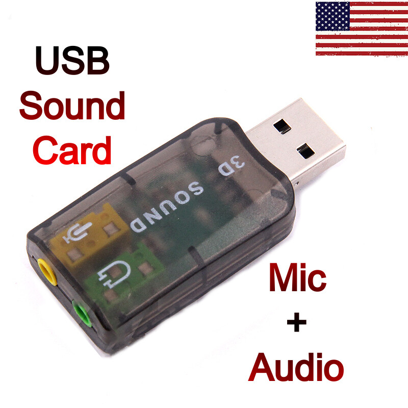 USB to 3.5mm MIC Headphone Jack Stereo Headset 3D Sound Card Audio Adapter USA