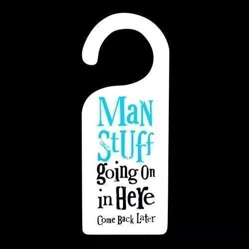 Man Stuff Door Hanger Sign Father's Gift Sign For Boyfriend Husband Brother
