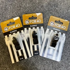 Lot of 3 Fox 40 Classic Whistles New in Package Original Football Basketball