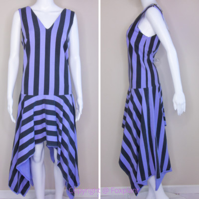 JIJIL Italy-made Sleeveless Sharkbite Loose Fit Cotton Trapeze purple dress EU44