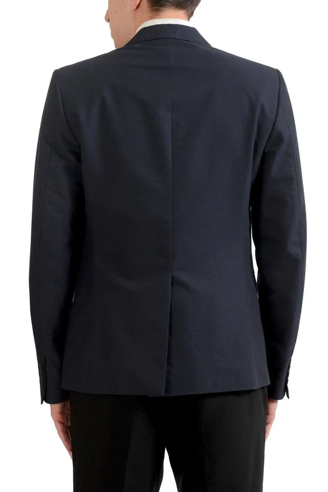 Abrigo deportivo blazer de dos botones azul marino de lana Just Cavalli para hombre EE. UU. 38 IT 48 Foto 3 de 4