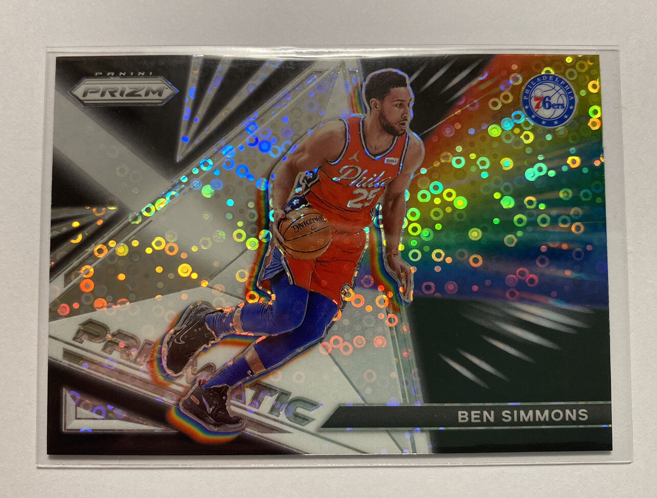 2021-22 Panini Prizm NBA Basketball #12 Ben Simmons 76ers Prizmatic Disco Card