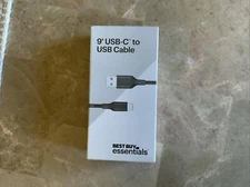 Best Buy essentials- 9 Ft USB-A to USB-C Charge-and-Sync Cable - Black