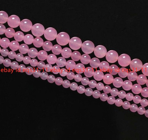 Natural 4/6/8/10/12/14mm Nephrite Pink Jade Round Gemstone Loose Beads 15 Inch - Picture 4 of 12
