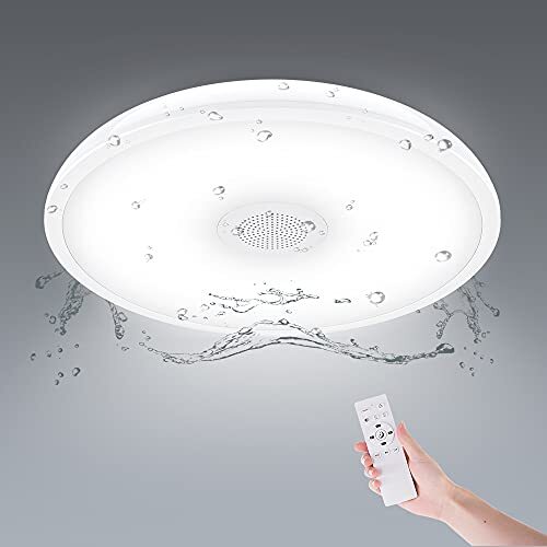 Upgrade Music Ceiling Light With Bluetooth Speaker For Bathroom Ip65  Waterproof | eBay