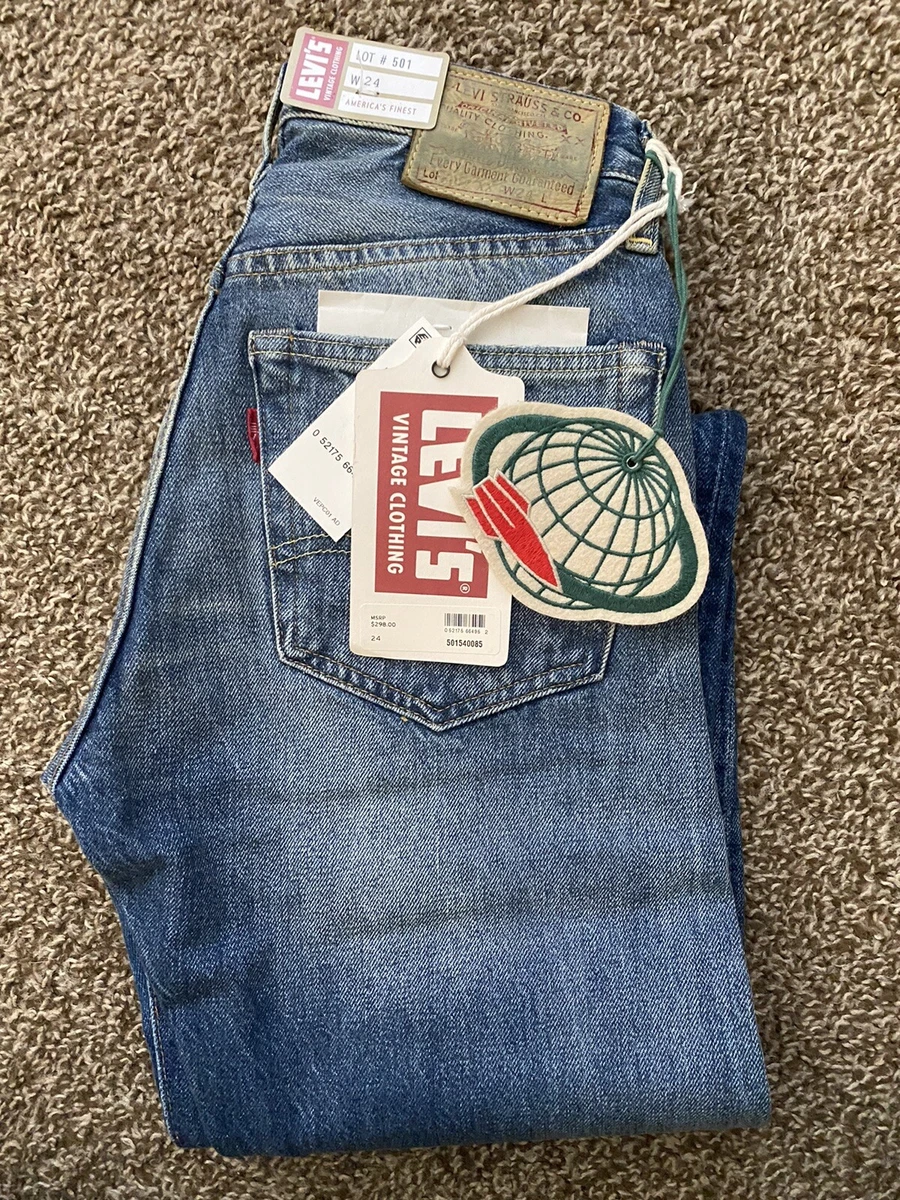 LEVIS Vintage Clothing 1954 501z Space Selvedge Denim Jean LVC Blue Women's  24